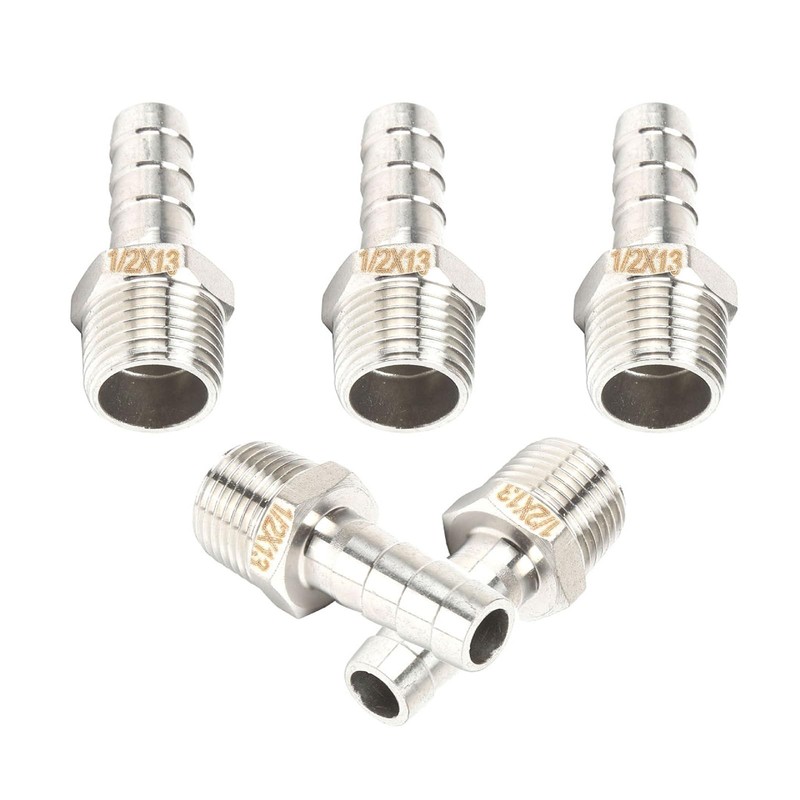 QiiMii Stainless Steel 304 Male Threaded Barb Hose Pipe Fitting