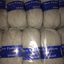 5 x 100g Woolcraft Dk Double Knitting Wool, Yarn (5 x 100g Silver Cloud 1000)