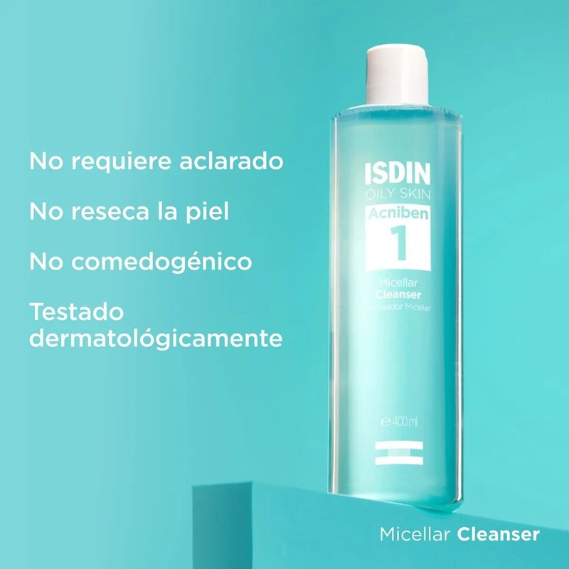 Isdin Acniben | Limpiador Micelar Control de Acné | 400