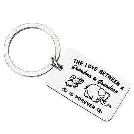 Mothers Day Gifts Keychain for Nana Grandma Gifts from Grandson Gifts for Boys Birthday Graduation Gifts Best Grandma & Grandson Gift Ideas The Love Between Grandma & Grandson uS Forever Key Chains
