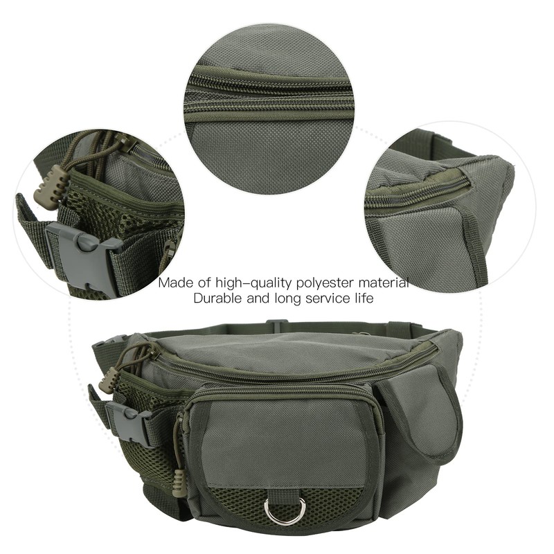 Fishing Tackle Bag, High‑Quality Polyester Material Fishing Pack Bumbag Adjustable
