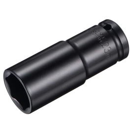 sourcing map 1/2" Drive by 23mm Deep Impact Socket, Heat-Treated CR-V Steel 3.15" Length, 6-Point Metric Sizes