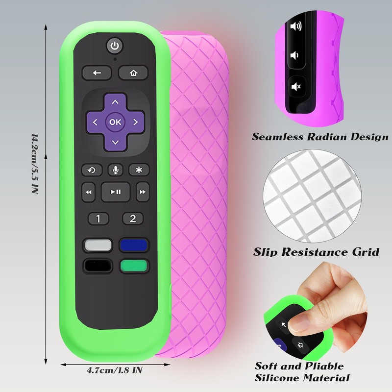 GMXT 5 Pack Silicone Case for Roku Remote, Cover for