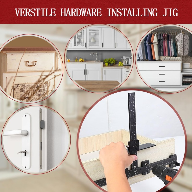 YYinno Cabinet Hardware Jig, Cabinet Handle Template Jig Tool Adjustable