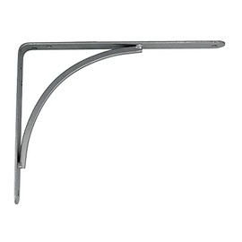 Amig - Shelf Bracket Stainless Steel Model 10 | Metal Bracket for Shelves | Shelf Bracket | Colour: Metallic Grey | Dimensions: 250 x 200 mm | Recommended Max Weight: 65 kg