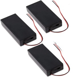 3Pcs 18650 Battery Storage Case 2 Slots x 3.7V for Batteries Holder Box Container with ON/Off and Switch (Battery Holder)