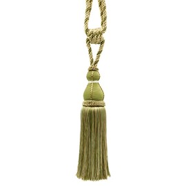 DÉCOPRO Elegant Olive Green, Light Gold, White Curtain & Drapery Tassel Tieback / 11 inch Tassel, 30 Inch Spread (Embrace) # TBH15 - Olive Garden 010