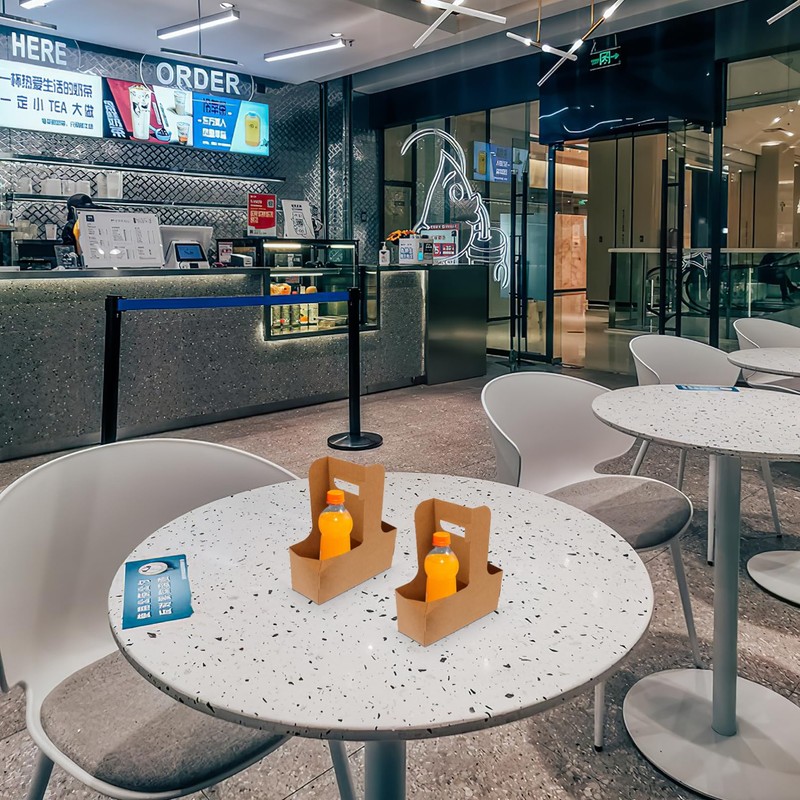 SOLUSTRE 2 Cup Drink Carrier with Handle, 10pcs Kraft Paperboard