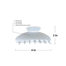 The OideGuiing Durable Acetate Hair Clips - 4-Inch Pearl white Claw Clips for Fine and Thick Hair (Pearl white)