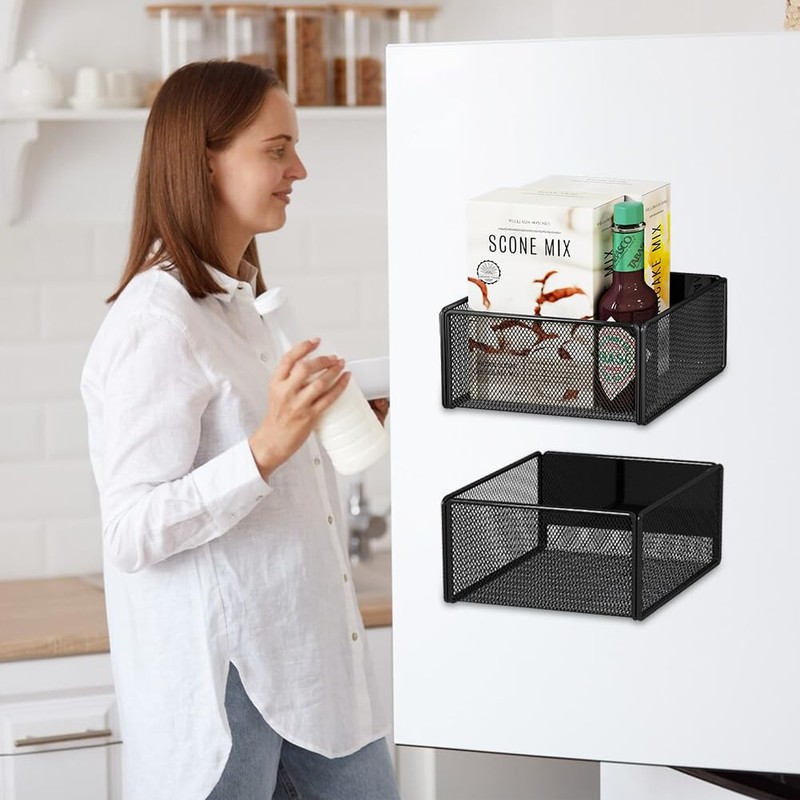 Umllpet Magnetic Shelf Kitchen Organiser, Spice Rack, Magnetic Fridge Shelf,