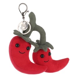 Apricot Lamb Passionate Chili Plushies Cute Keychain, Soft Stuffed Plush Keychain Toys for Kids' Backpack, Purse, Red 5.2 Inches