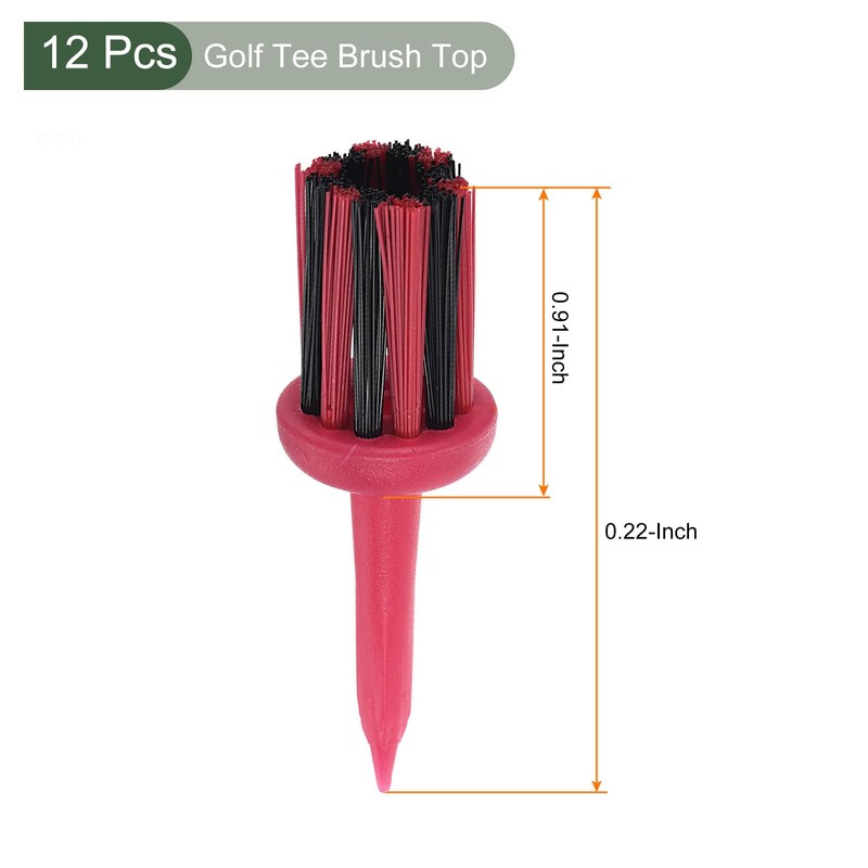 YOKIVE 12 Pcs Golf Tees Brush Type, Low Resistance Plastic