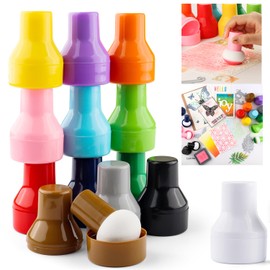 BAOFALI 13 Pcs/Set Ink Applicator with Storage Cases,Inking Sponge,13 Colors Watercolors Paper PouncersTool for Direct Ink Application on Intricate Die Cuts, Stencils