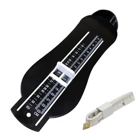 Foot Gauge, Shoe Sizer, Shoe Measuring Device, Children's Shoe Size Measuring Device with 1 Tape Measure Feet for Determining Shoe Sizes, Children, Women, Men, for EUR UK Shoe Gauge (Black)