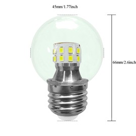 Edearkar 5W G45 E26 Globe LED Light Bulbs 50W Incandescent Equivalent, 3000K Warm White for Bathroom Mirror, Strip Lights, 400lm, AC85-265V, E26 Base, G45 Small Bulb Chandelier, Pack of 6