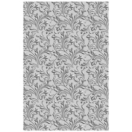 Sizzix 3-D Textured Impressions Embossing Folder Floral Scrolls, 665751, One Size