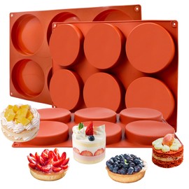 Goensjt Silicone Muffin Top Pans 4 Inch Jumbo Egg Molds,3 Pack 6-Cavity Round Silicone Baking Mold for Whoopie Pie Pan,Hamburger Bun, Corn Bread, Candy, Egg bites, Muffin