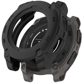 AWADUO Compatible with Garmin Instinct E 40mm Protective Case Cover, Smartwatch Silicone TPU Protective Case Cover Shell Soft and Durable Watch Accessories(Black)