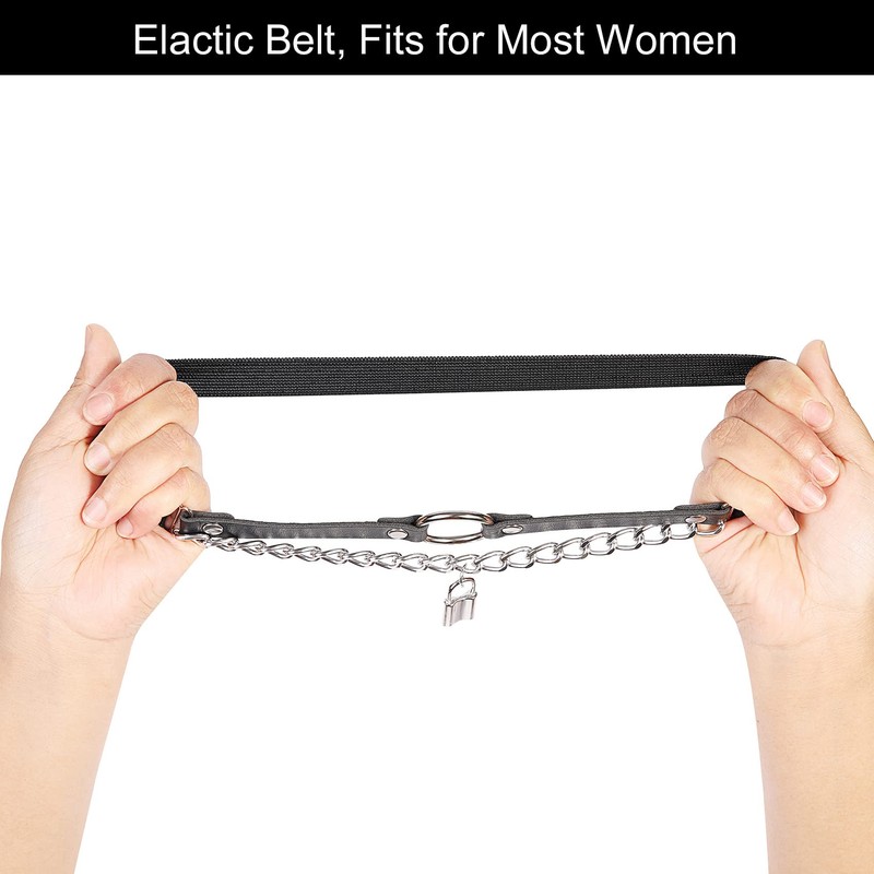 alisikee O-ring Leg Garter with Key Chains, Elastic Punk Thigh