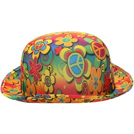 KarnevalsTeufel Hat Melon Hippie Hat Summer Hat Party Hat 70s (Melon Hippie)