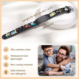 MEALGUET To My Son Bracelet Gift from Mom : Never Forget I Love You Love Quote Silicone Cartoon Wristband Bracelet for Little Boys,Christmas Gifts for Kids from Mom Dad,Stocking Stuffer, Black