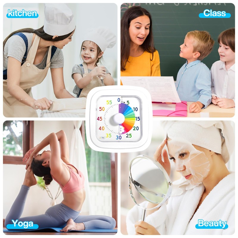 NLMWTI Visual Timer for Children, 60-Minute Countdown Timer for Classroom,