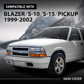 LQI TPE Dash Cover Dashboard Gray Compatible with Chevy S10 Blazer GMC S15 Jimmy Pickup 1999 2000 2001 2002 Dash Board Cover