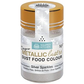 Squires Kitchen Designer Silver Sparkle Metallic Lustre Dust 5g