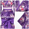 Japanese Anime Women's Dance Kimono Robe Fancy Dress Yukata Silk