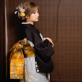 CAMDOM Womens Japanese Kimono Obi Belt Pre Tied Bow Jacquard Long Tailed Belt Sash Yukata Robe Accessories