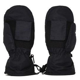 Surprizeshop Winter Golf Mitts Pair | Left & Right Hand | Universal Golf Trolley Hold Strap | Wind & Waterproof | One Size Fits All with Adjustable Toggle | Soft Warm Fleece Lining (Black)