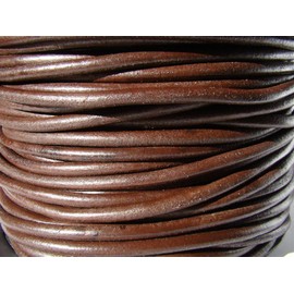 esnado Leather Cord Round 6 mm (5 Metres, Brown)