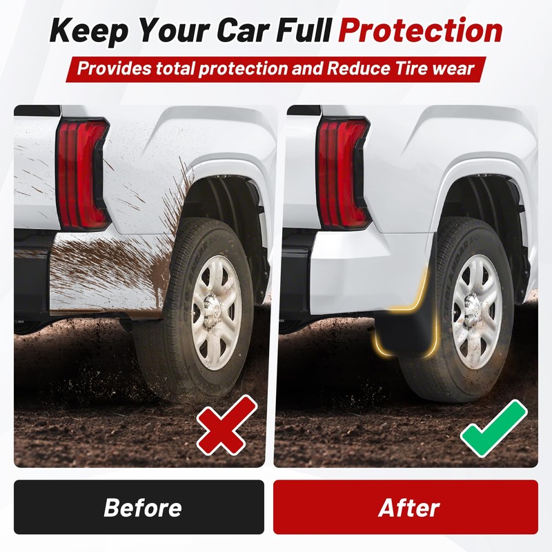 Sunsdrew Mud Flaps for Toyota Tundra 2022-2026 Mudguards Accessories All-Weather