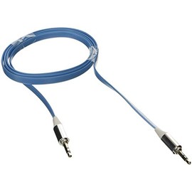 Poppstar 1.2 m High Quality 3.5 mm Stereo Jack Audio Flat Cable - Blue
