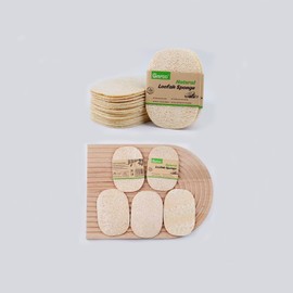 Natural luffa sponge set -100% plant-based, dye free, suitable for biodegradable shower exfoliation, used to brighten the skin or clean oil stains in the kitchen, multifunctional, suitable for men and women (3-piece set)