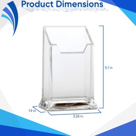 Home-X Acrylic Pen Holder – Multipurpose Clear Acrylic Makeup Brush Holder with Wide Opening and Stable Base for Eyeglasses, Pencils, Tools – Ideal for Desk, Vanity, Bathroom Storage