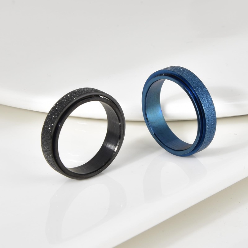 Candyfancy Rotate Anxiety Relief Ring Finger Rings Stress Reliever Spinner