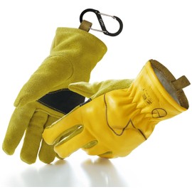 ZEN Camps Camping Outdoor Gloves, Heat Resistant Work Gloves, Genuine Leather (Size L)