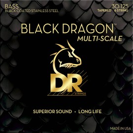 DR Strings DBSMB6-30 6 Strings, Bass Strings, Black DRAGON Multi-Scale