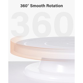 Kootek Cake Decorating Kit Baking Supplies Cake Turntable with 2 Frosting Straight Angled Spatula 3 Icing Smoother Scrapers Baking Accessories Tools for Beginners and Pros, White