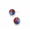 Leetie Lovendale Cobalt Blue and Red Moonglow Lucite Harlequin Stud