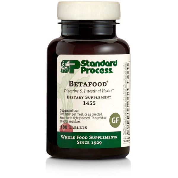 Standard Process Betafood - Digestive Health and Liver Support Supplement with Whole Food Blend of Oat Flour, Organic Beet Root, and Organic Beet Juice - 180 Tablets