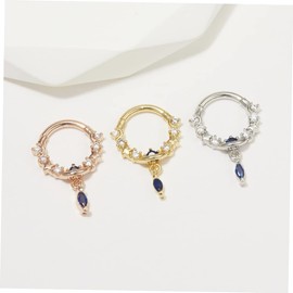 CHILDWEET Titanium Steel Nose Hoop Ring Fashion Nose Jewelry Moon Motif for Women Girls