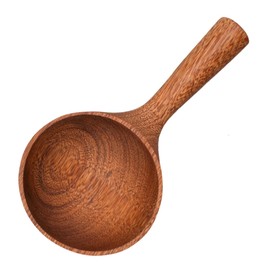 VINTORKY wooden water ladle bath rinse cup soup spoon wooden sauna ladle small scoops for canisters 1 cup scoop laddle wood soup ladle wooden asian spoons flour tablespoon child household