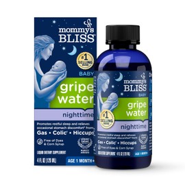 Mommy's Bliss Gripe Water Night Time, Gripe Water for Babies, Infant Gas & Colic**, Gentle & Safe, 2 Weeks+, 4 FL OZ Bottle (Pack of 1)