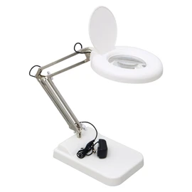 WYDDDARY 15X Magnifying Glass with Light and Stand 2-in-1 LED Adjustable Lighted Desk Magnifier Glass Magnifying Lamp for Craft Reading Painting Hobby Close Work 110V White
