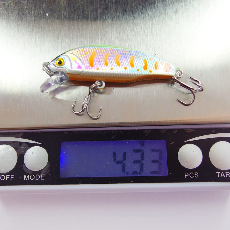 momolures Trout Fishing Lure Flat Sinking Minnow 44mm 4.4g Tungsten