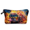YULUENZE Fire Fighting Truck Cosmetic Bag for Women Cute Small