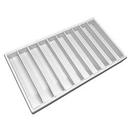 TheDisplayGuys 10-Compartments Jewelry & Sunglasses Organizer Stackable Tray for Drawers or Show Display (White Leatherette)