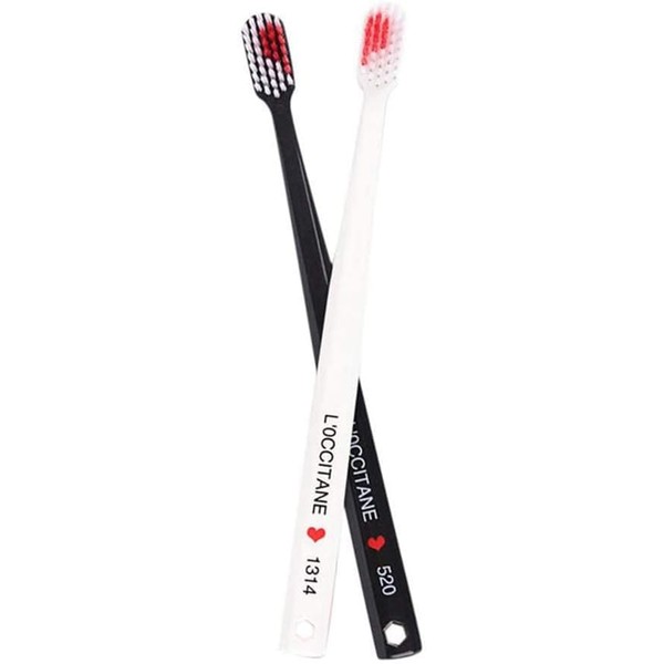 2Pcs Toothbrushes Black and White Heart Shaped Couple toothbrushes eco
